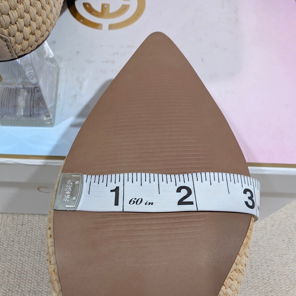 Cecelia New York Natural Woven Pointed Toe Clear Block Heel Bootie 6.5M - Picture 10 of 14